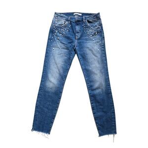 Mavi Jeans Co Jeans Women Size 30 Blue Stretch Denim Pearl Embellished Bling